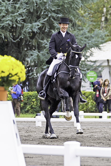 Leading the dressage at Pau***, Christopher and Underdiscussion. Photo by Libby Law.