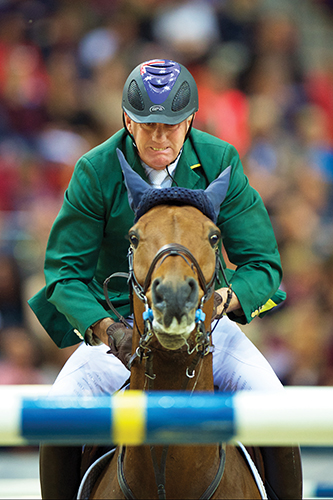 Equestrian - Longines FEI World Cup™ Jumping Final in Gothenburg (SWE) date 25/03/2016 - 29/03/2016. Gritted teeth: Australia's Chris Chugg and Crystalline finished just out of the prize money in 17th place in the first round of the Longines FEI World Cup™ Jumping Final in Gothenburg. Credit: FEI/Arnd Bronkhorst/Pool Pic Disclaimer: Free of charge for editorial use. For further information, contact Ruth Grundy +41 78 750 61 45, ruth.grundy@fei.org