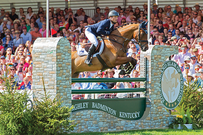 Michael Jung of Germany and La Biosthetique - Sam FBW taking part in the Show Jumping phase of the Mitsubishi Motors Horse Trials 2016